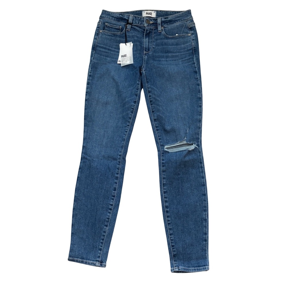 PAIGE Women's Verdugo Ankle Distressed Jeans Size 28 Medium Wash NWT‎
